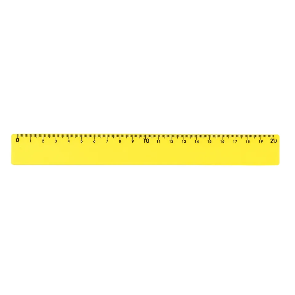Régua plástica 20cm na cor amarelo