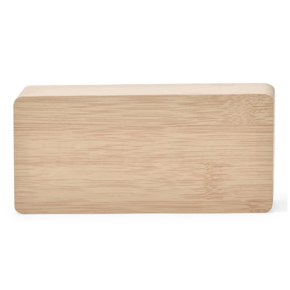 Relógio de mesa despertador de madeira personalizado com painel LED na cor bege