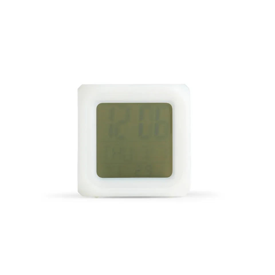 Relógio de mesa despertador digital LED personalizado na cor branco