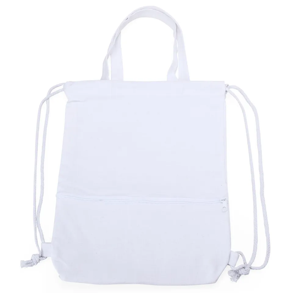 Sacochila lona na cor branco