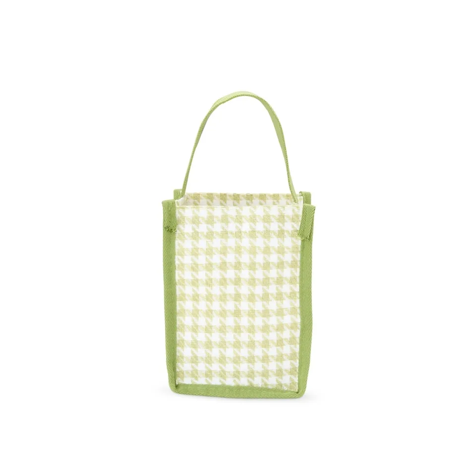 Sacola de poliéster compacta personalizada na cor verde
