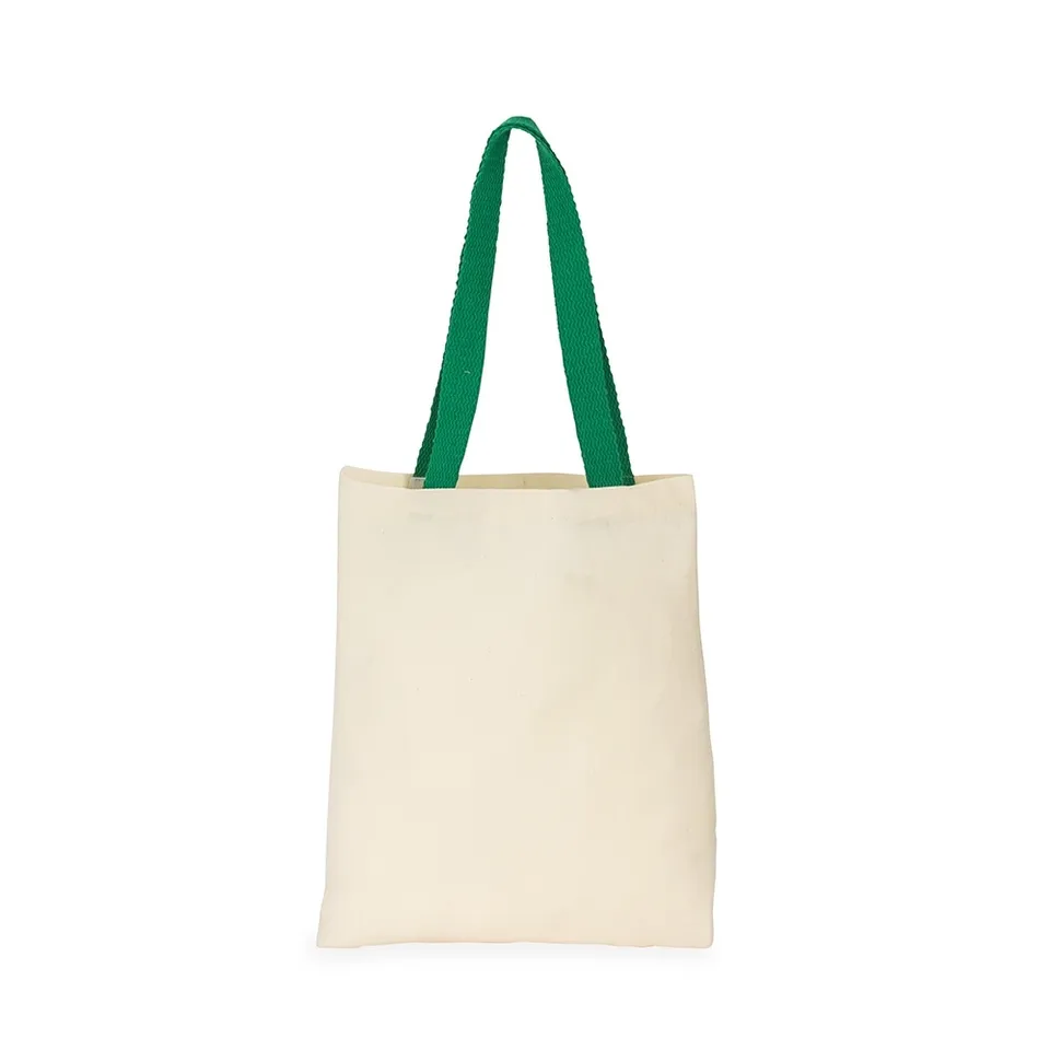 Sacola ecobag de algodão personalizada 37,5 × 33 cm na cor bege