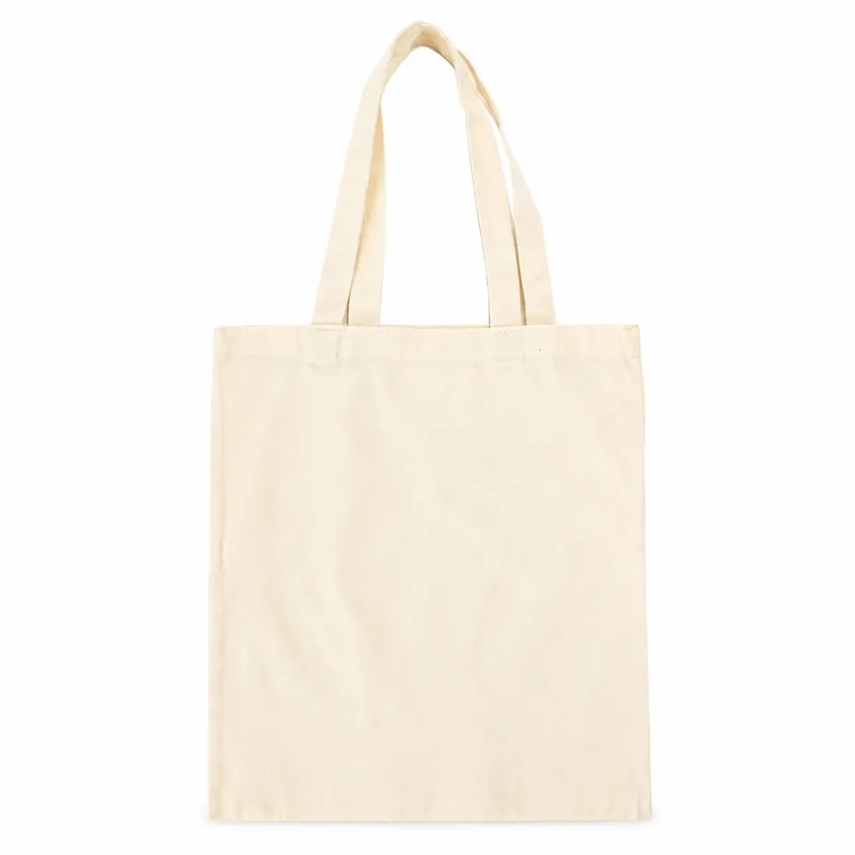 Sacola ecobag de lona personalizada impermeável 40 × 34,5 cm na cor bege