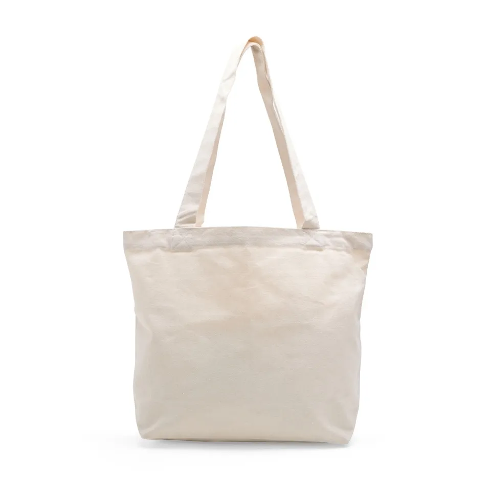 Sacola ecobag de lona personalizada impermeável 32 × 43 cm na cor branco