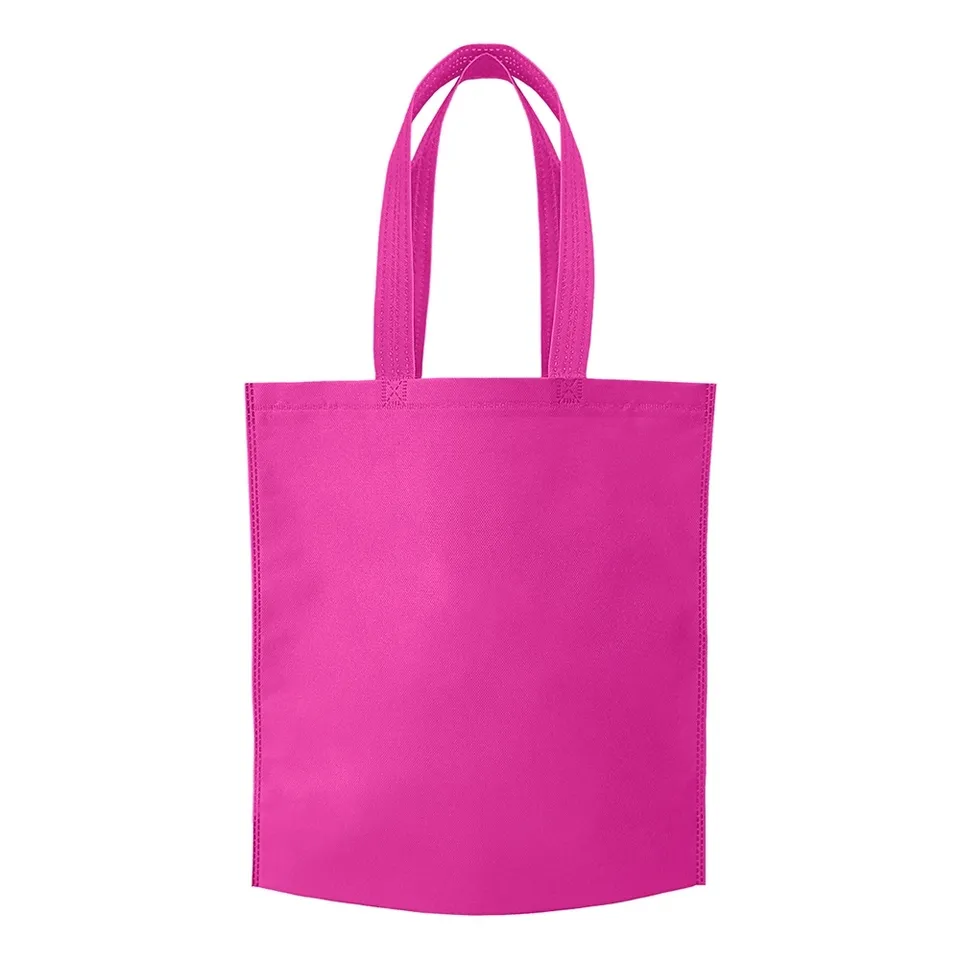 Sacola TNT personalizada 41,8 × 37,2 cm na cor rosa