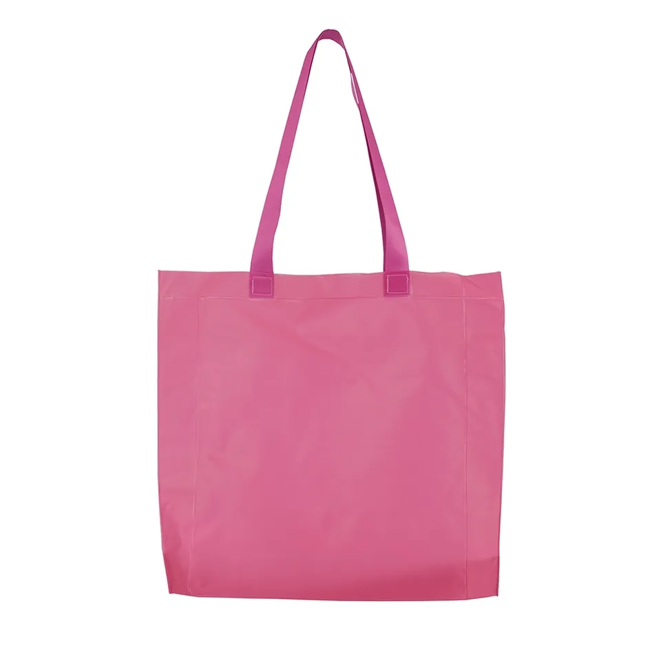 Sacola plástica personalizada 40 × 44 cm na cor rosa