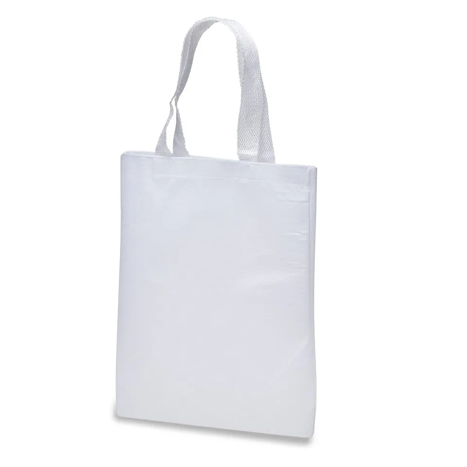Sacola de lona sublimática PET personalizada na cor branco