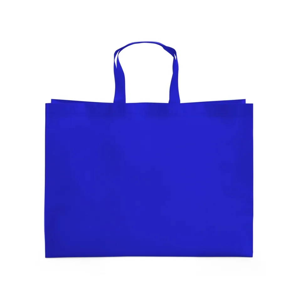Sacola TNT laminada personalizada impermeável fosca 32 × 42 cm na cor azul