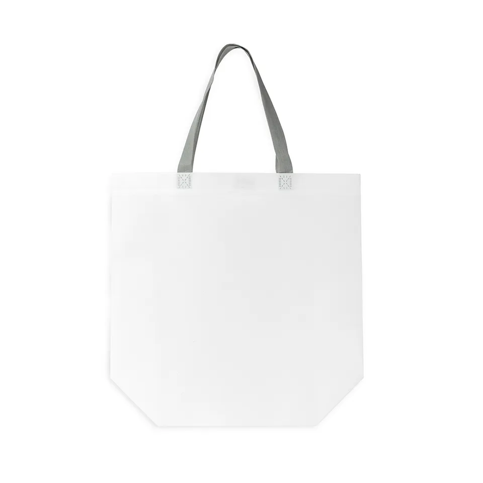 Sacola TNT laminada personalizada impermeável fosca 32 × 40 cm na cor branco
