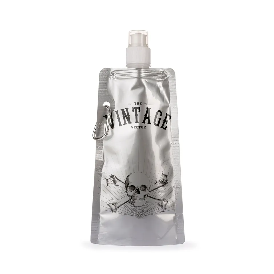 Squeeze caveira personalizado 450 ml na cor prata