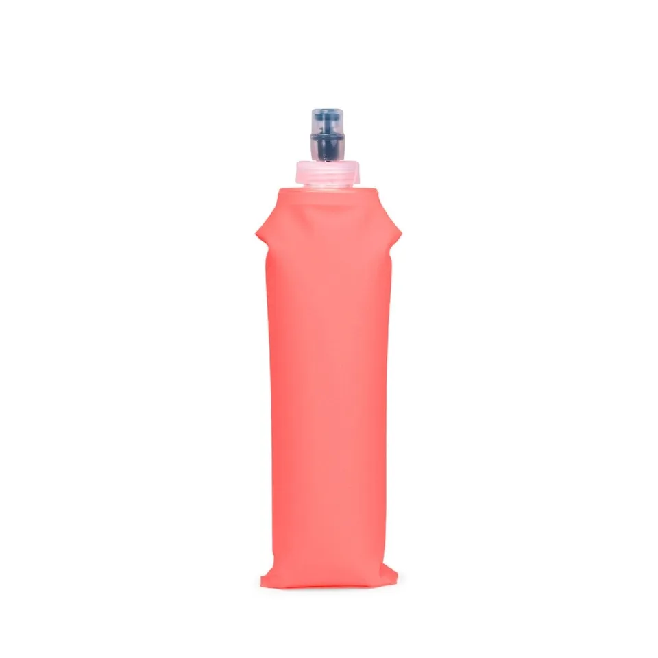 Squeeze dobrável tpu personalizado 500 ml emborrachado com bico na cor laranja