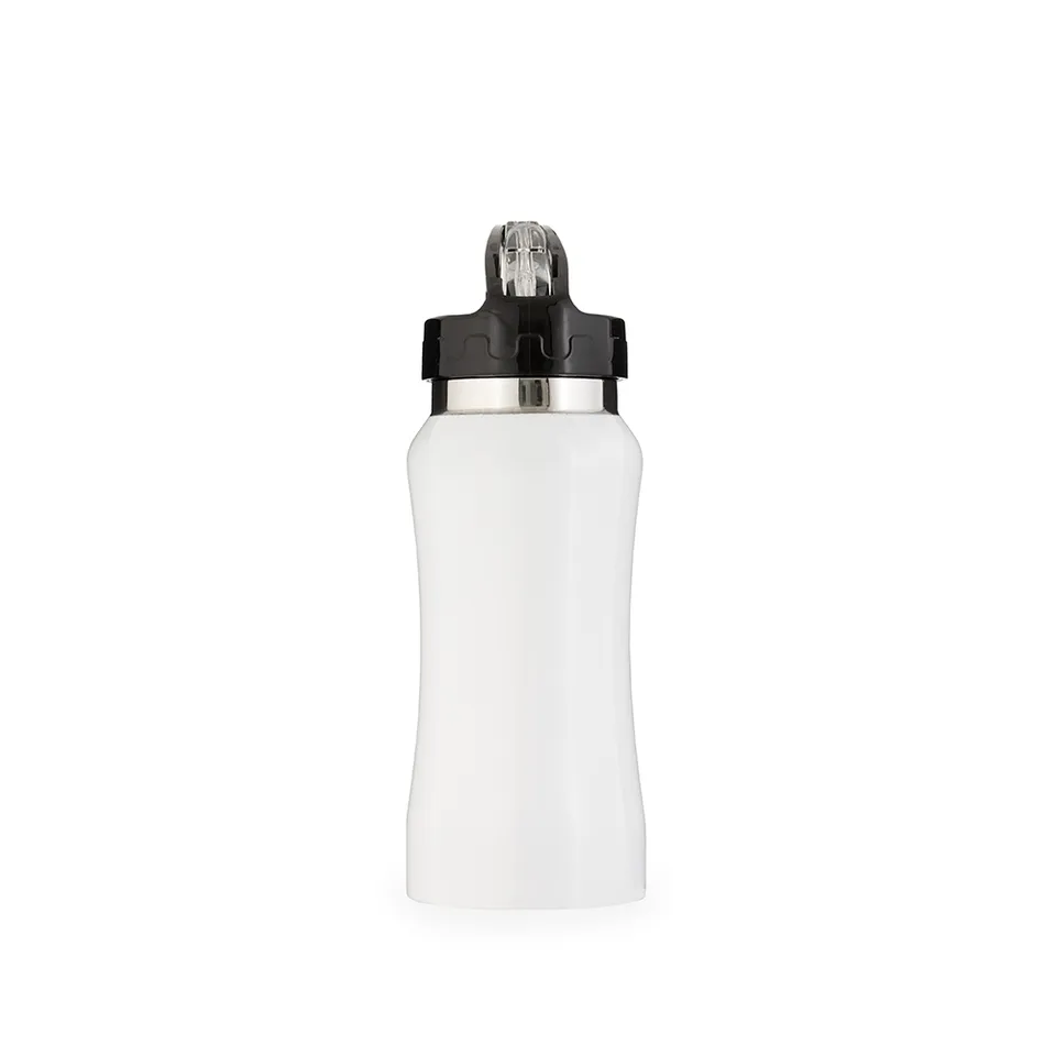 Squeeze de inox personalizado 500 ml na cor branco