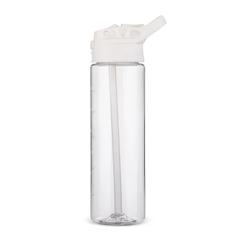 Squeeze plástico personalizado 700 ml com canudo e marcação de volume (cód. 09236)