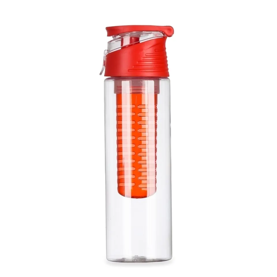 Squeeze plástico com infusor personalizado 700 ml na cor vermelho