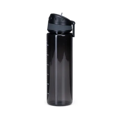 Squeeze plástico personalizado 700 ml com canudo e marcação de volume (cód. 09215)