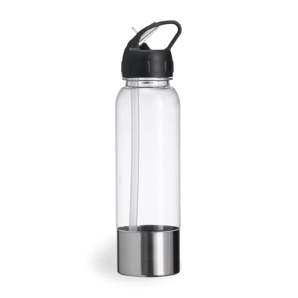 Squeeze plástico personalizado 750 ml com canudo e bico na cor transparente