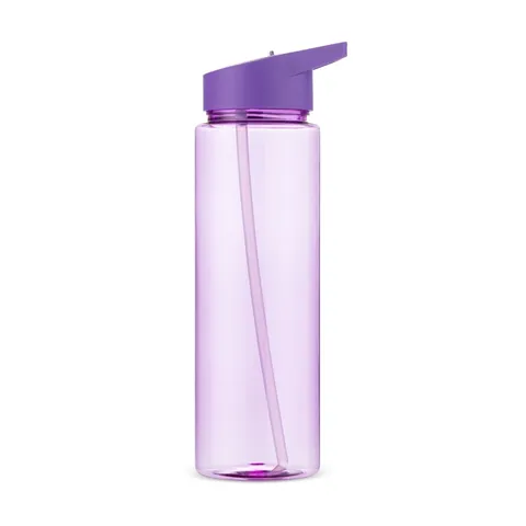 Squeeze plástico personalizado 850 ml com canudo e bico roxo