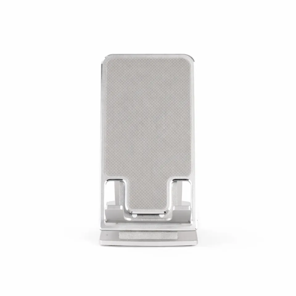 Suporte para celular de alumínio personalizado na cor cinza