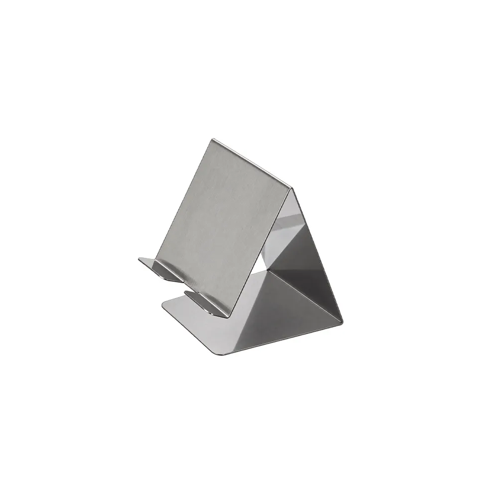 Suporte para celular de inox personalizado 9,5 × 6,9 cm na cor inox