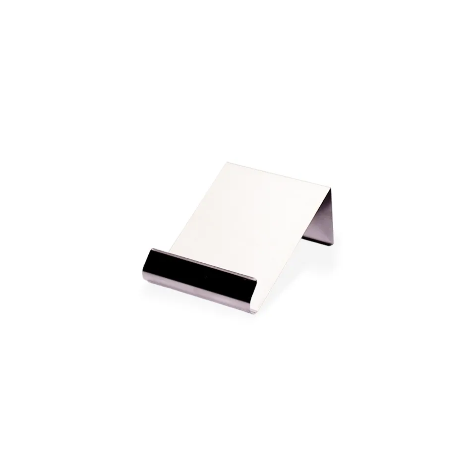 Suporte para celular de inox personalizado na cor prata