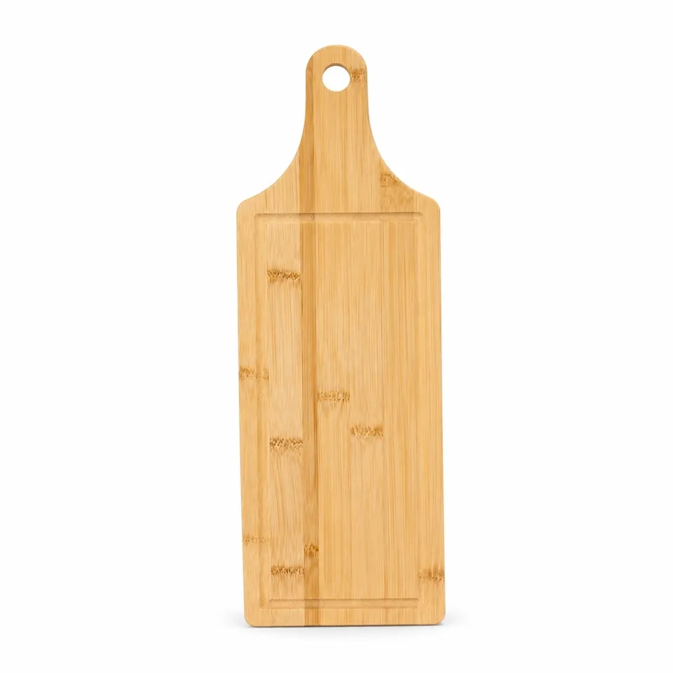 Tábua de corte com canaleta na cor bambu