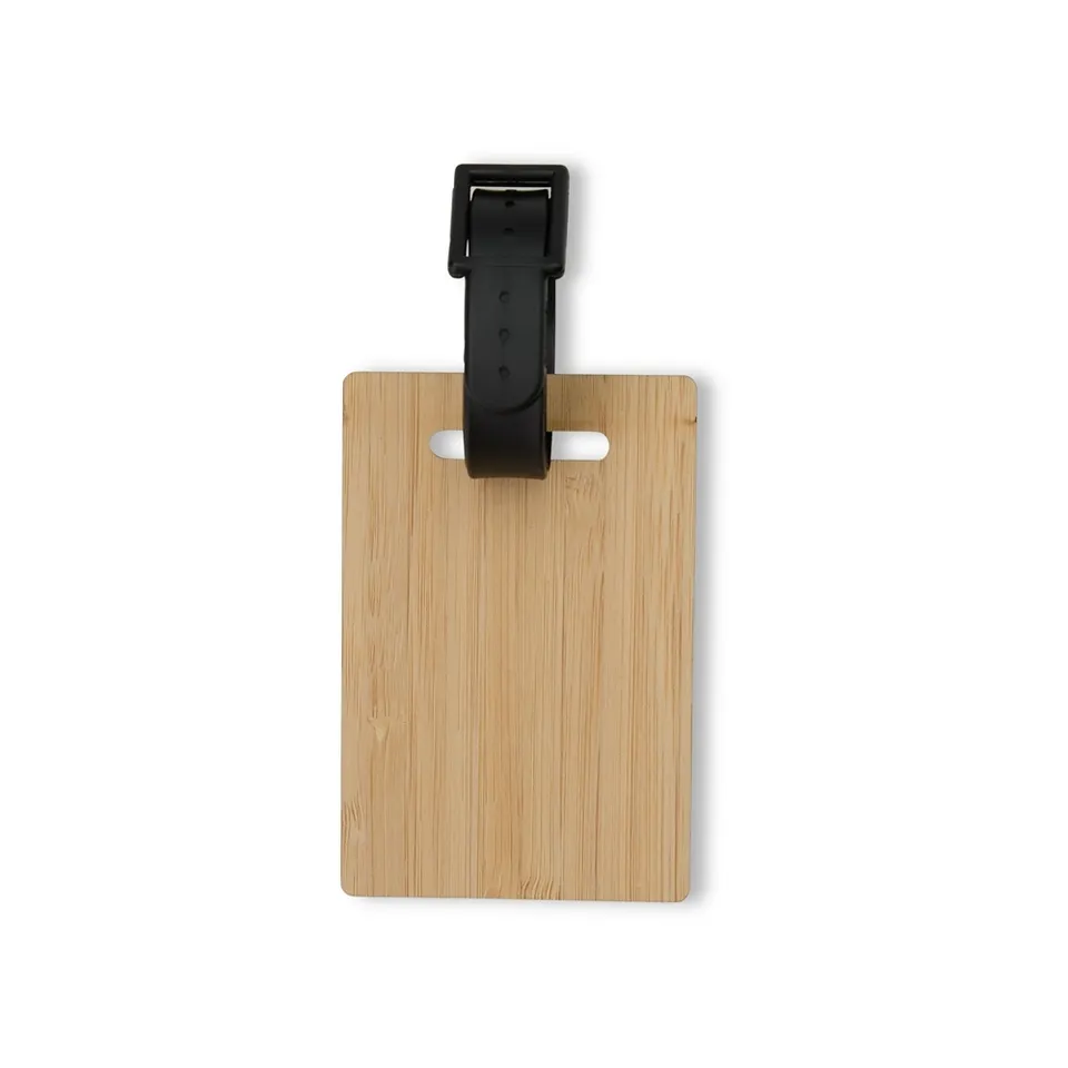 Tag identificador de bagagem na cor bambu