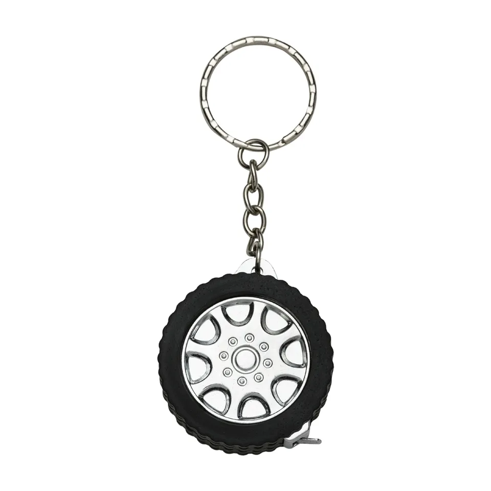 Trena chaveiro pneu brilhante na cor preto