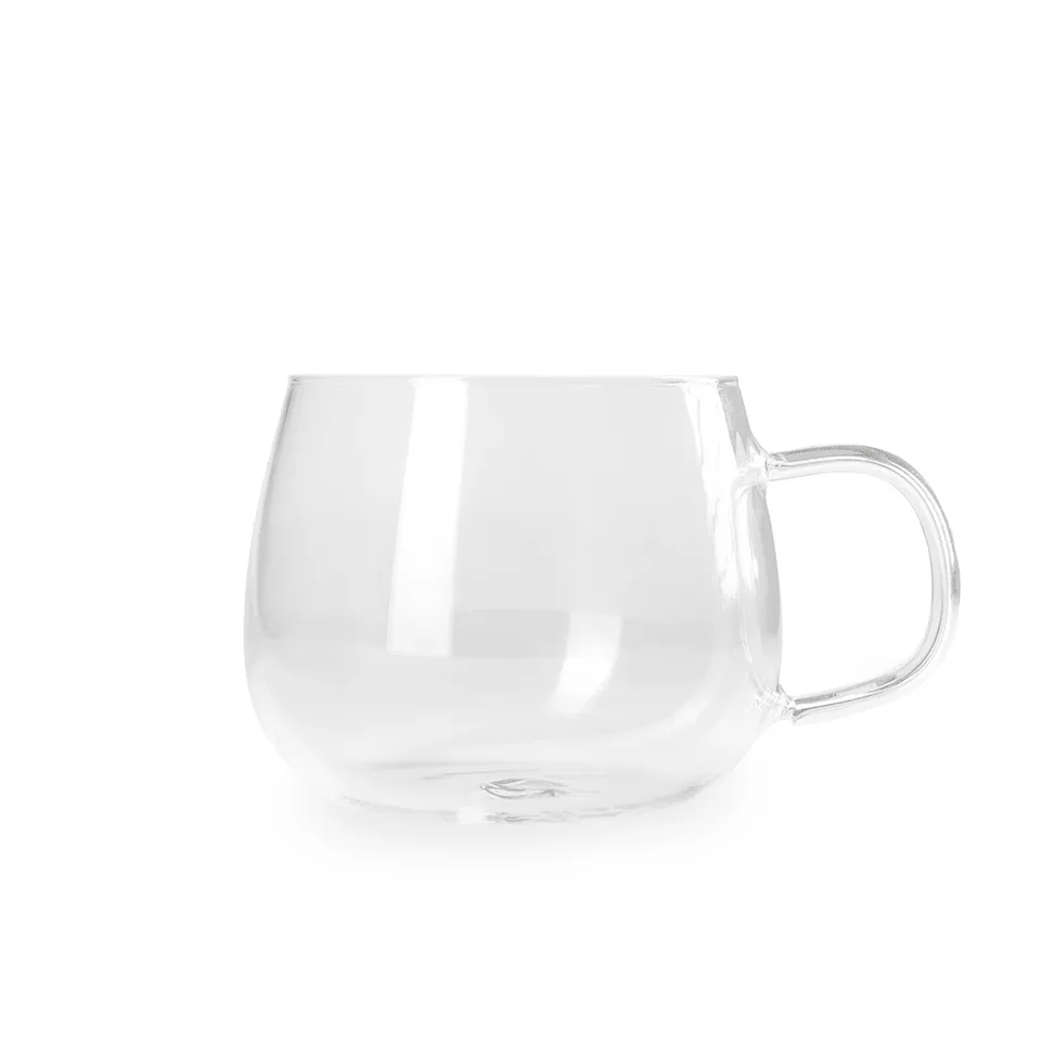 Xícara de vidro personalizada 350 ml na cor transparente