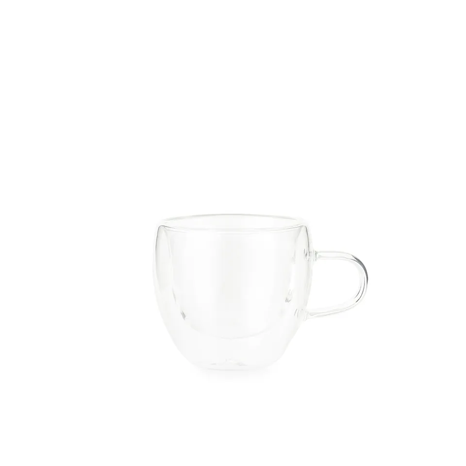 Xícara de vidro personalizada 70 ml na cor transparente