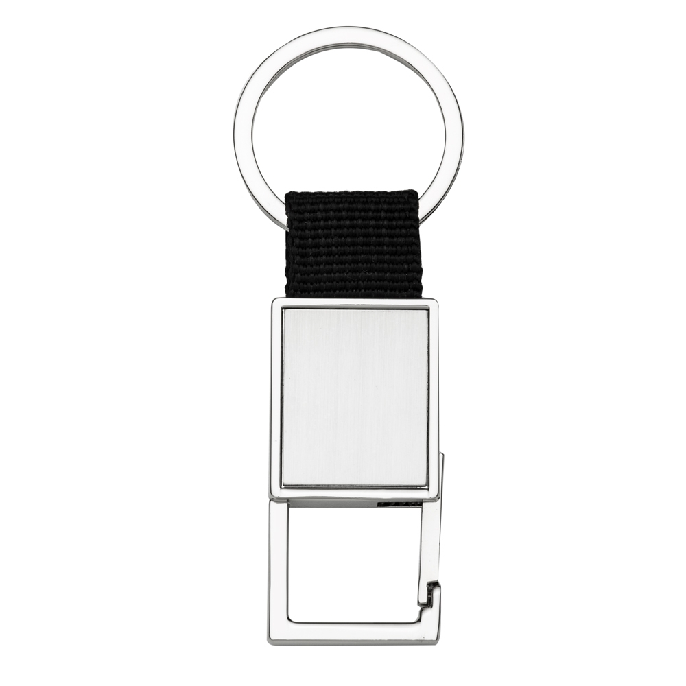 CHAVEIRO METAL RETANGULAR C/ NYLON PRETO - Imagem 3