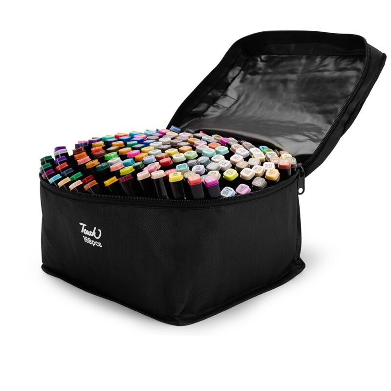 KIT CANETAS MARCADORAS PONTAS DUPLAS 168 CORES