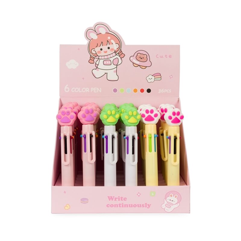 CANETA PLÁSTICA PATINHA MULTICOLOR