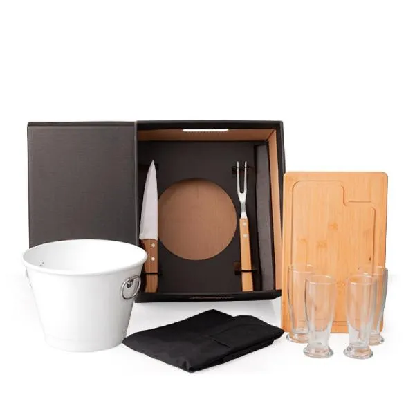 KIT PARA CHURRASCO COM BALDE - 9 PÇS