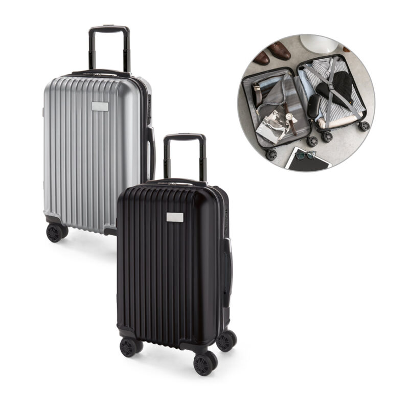 Mala de viagem executivo em ABS e PET com interior forrado 33 L