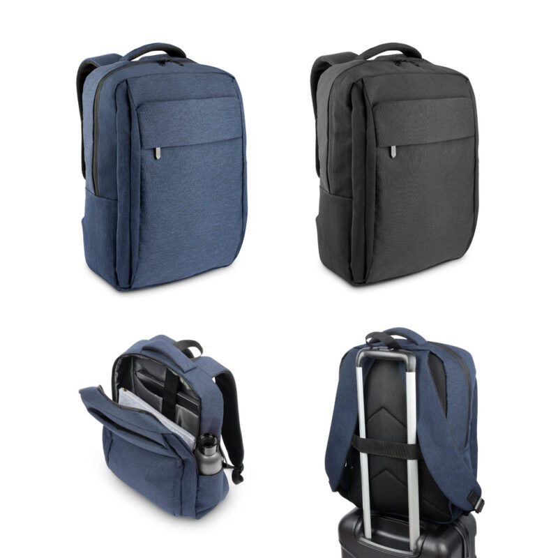 Mochila, totalmente almofadada, para notebook 15.6" em poliéster reciclado 300D de alta densidade 18 L