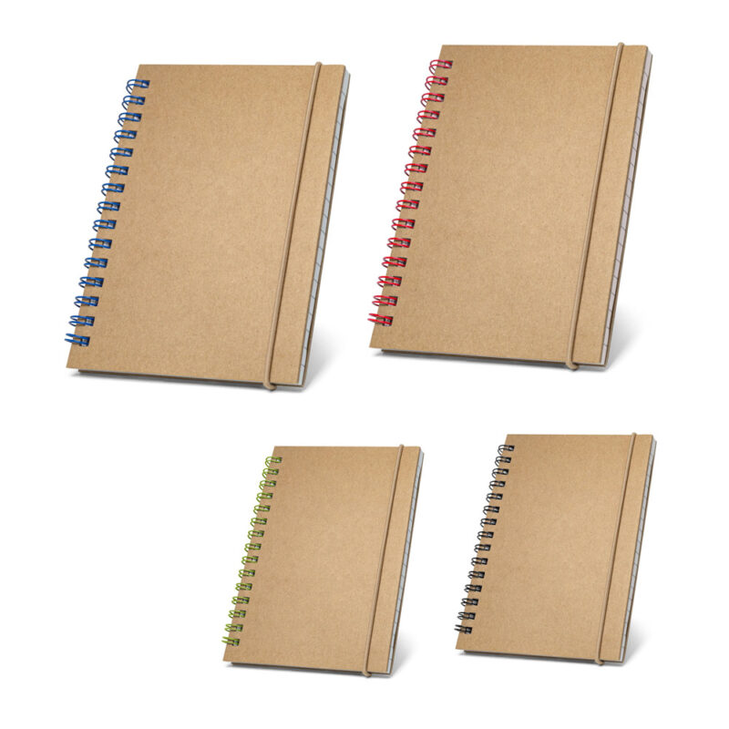 Caderno de bolso espiral de capa dura com 120 páginas pautadas recicladas