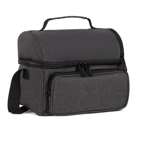 BOLSA TÉRMICA EM RPET -  CINZA ESCURO - 10L