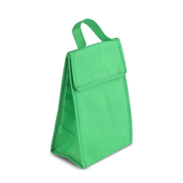 BOLSA TÉRMICA EM TNT 80G/M² - VERDE - 27X17X10,5 CM