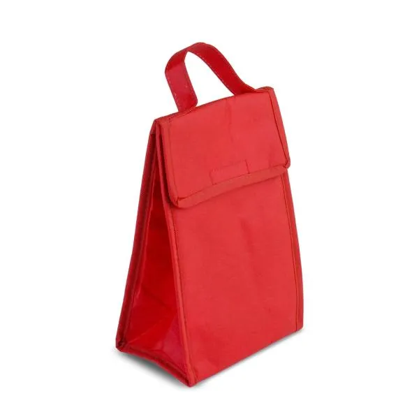 BOLSA TÉRMICA EM TNT 80G/M² - VERMELHA- 27X17X10,5 CM