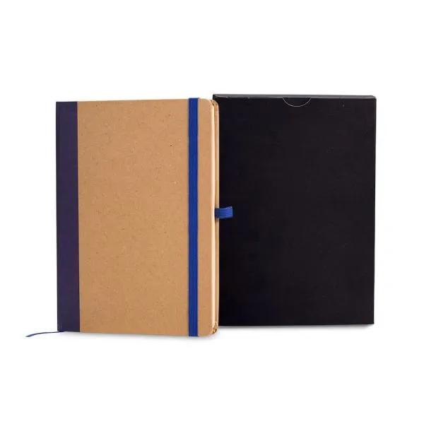 CADERNETA S/ PAUTA - 12,2X17CM - BEGE/AZUL