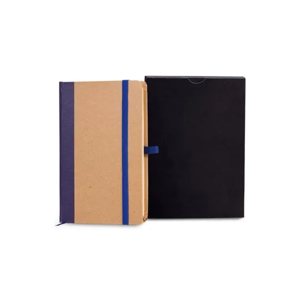 CADERNETA S/ PAUTA - 9,5X15,5 CM - BEGE/AZUL