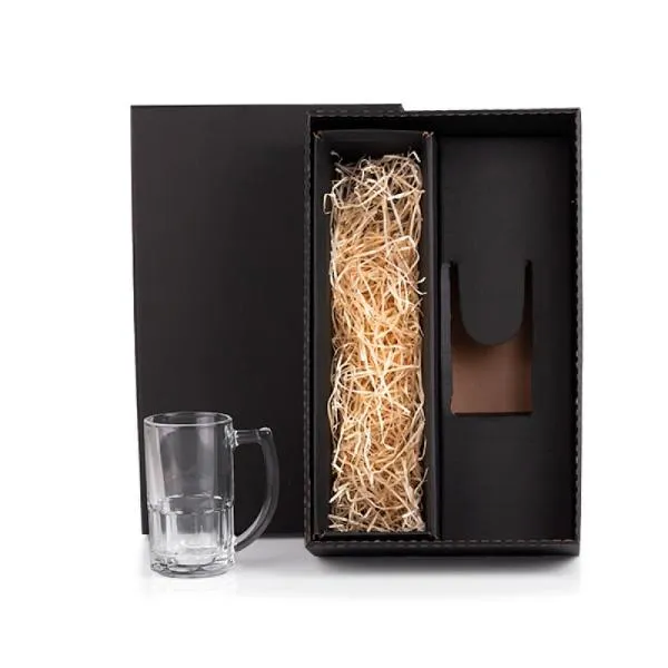 CANECA DE VIDRO P/ CHOPP / CERVEJA - 340 ML - 1 PÇ - COM ESPAÇO PARA A GARRAFA