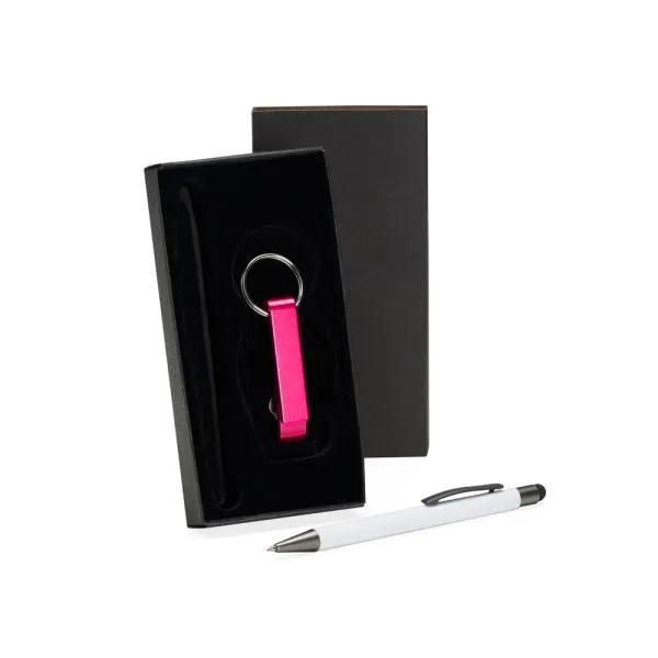 CANETA E CHAVEIRO - 2 PÇS