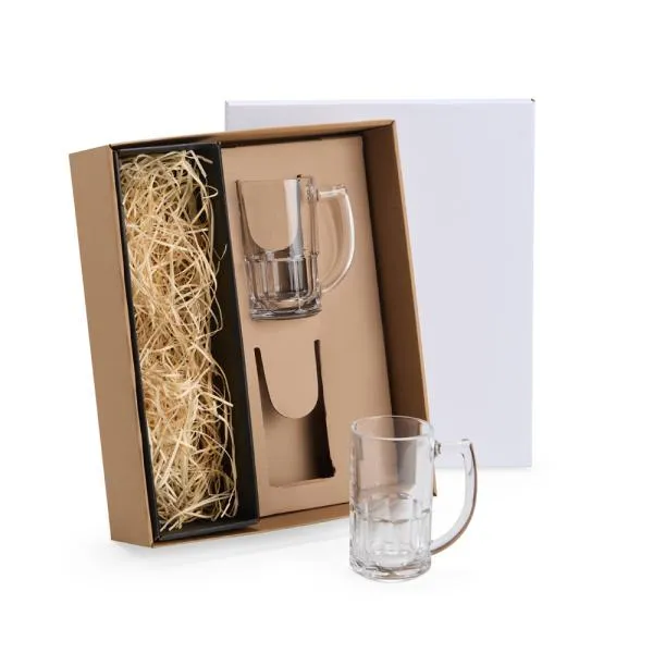 JOGO DE CANECAS DE VIDRO P/ CERVEJA 340 ML - 2 PÇS - NÃO ACOMPANHA A GARRAFA