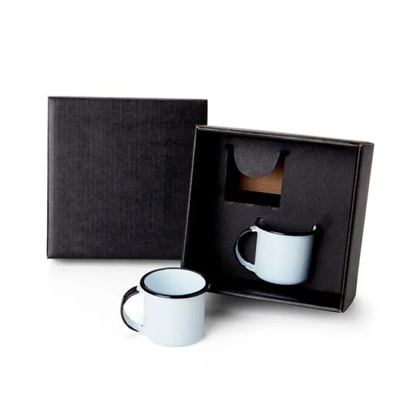 KIT CANECAS EM ALUMÍNIO ESMALTADO BRANCO - 70ML - 2 PÇS