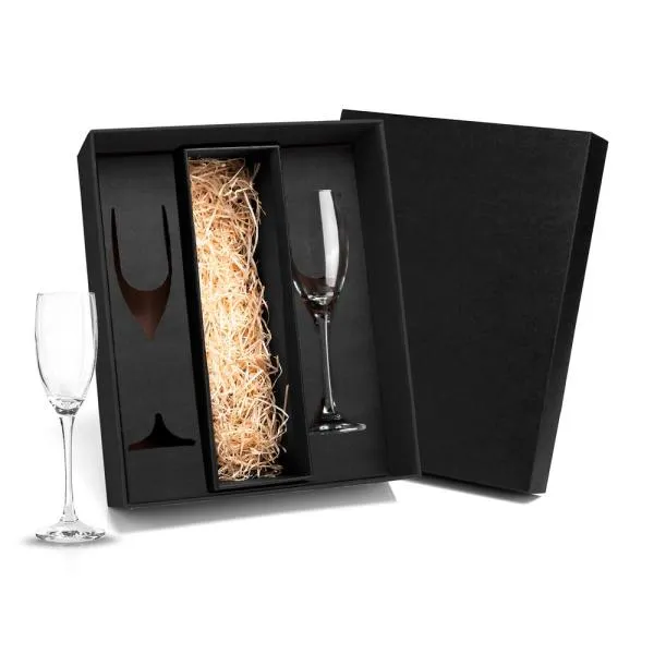 KIT DE TAÇAS DE VIDRO P/ CHAMPAGNE 190 ML - 2 PÇS