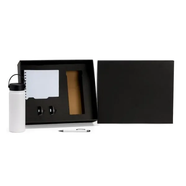 KIT GARRAFA, CADERNO E CANETA - 3 PÇS