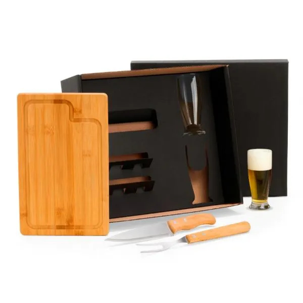 KIT PARA CHURRASCO COM COPOS - 5 PÇS