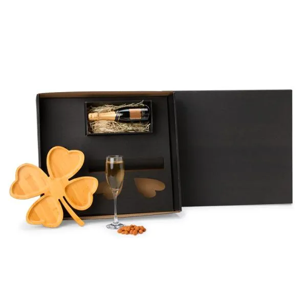 KIT PETISCO E CHAMPAGNE - 2 PÇS - NÃO ACOMPANHA GARRAFA