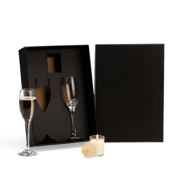 KIT TAÇAS E VELA AROMATIZADA - 3 PÇS